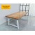 Rustic Solid Wood Industrial Dining Table / Desk / Meeting Table - Chunky Timber / White Steel Legs (A-Frame Legs) - 1.5m (150cm) / 1.8m (180cm) / 2m(200cm) c/w White A-FrameLegs x 2 4-8 Persons - SQUARE EDGE